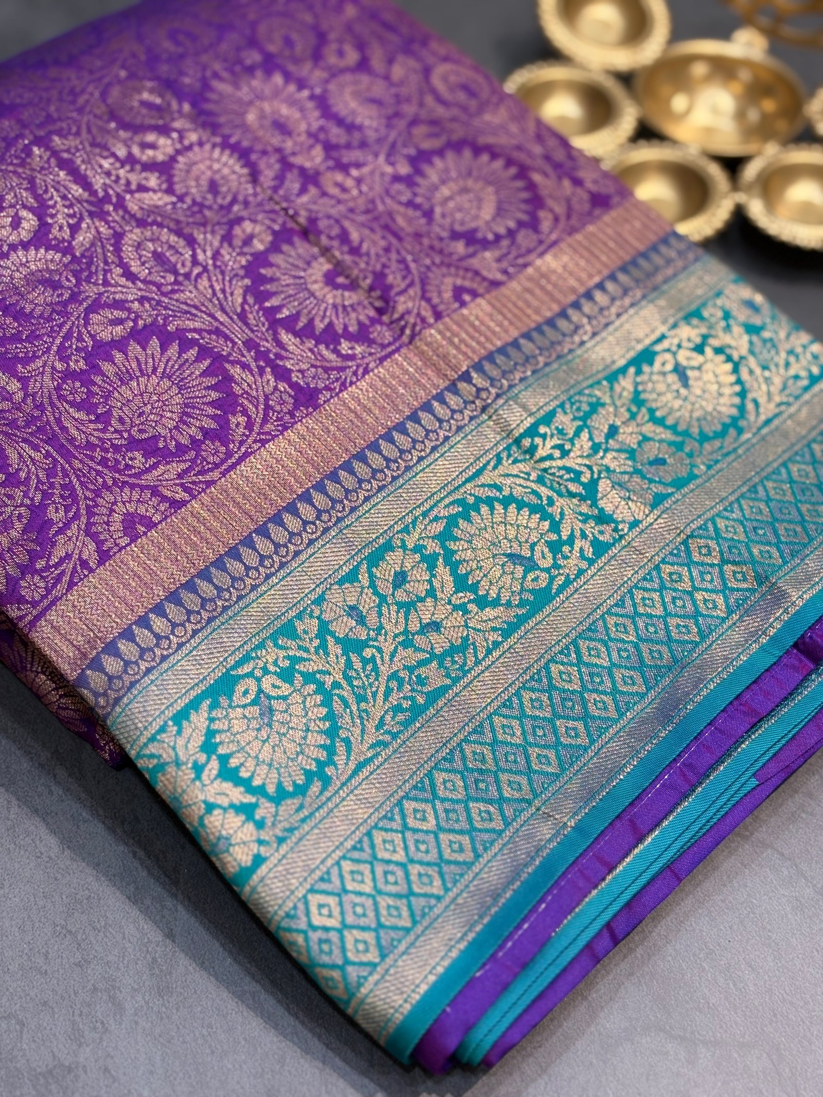 Kanchi Semi Silk Saree Full Brocade image 3