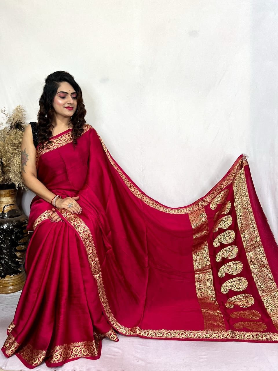 Pure modal silk saree- image 4