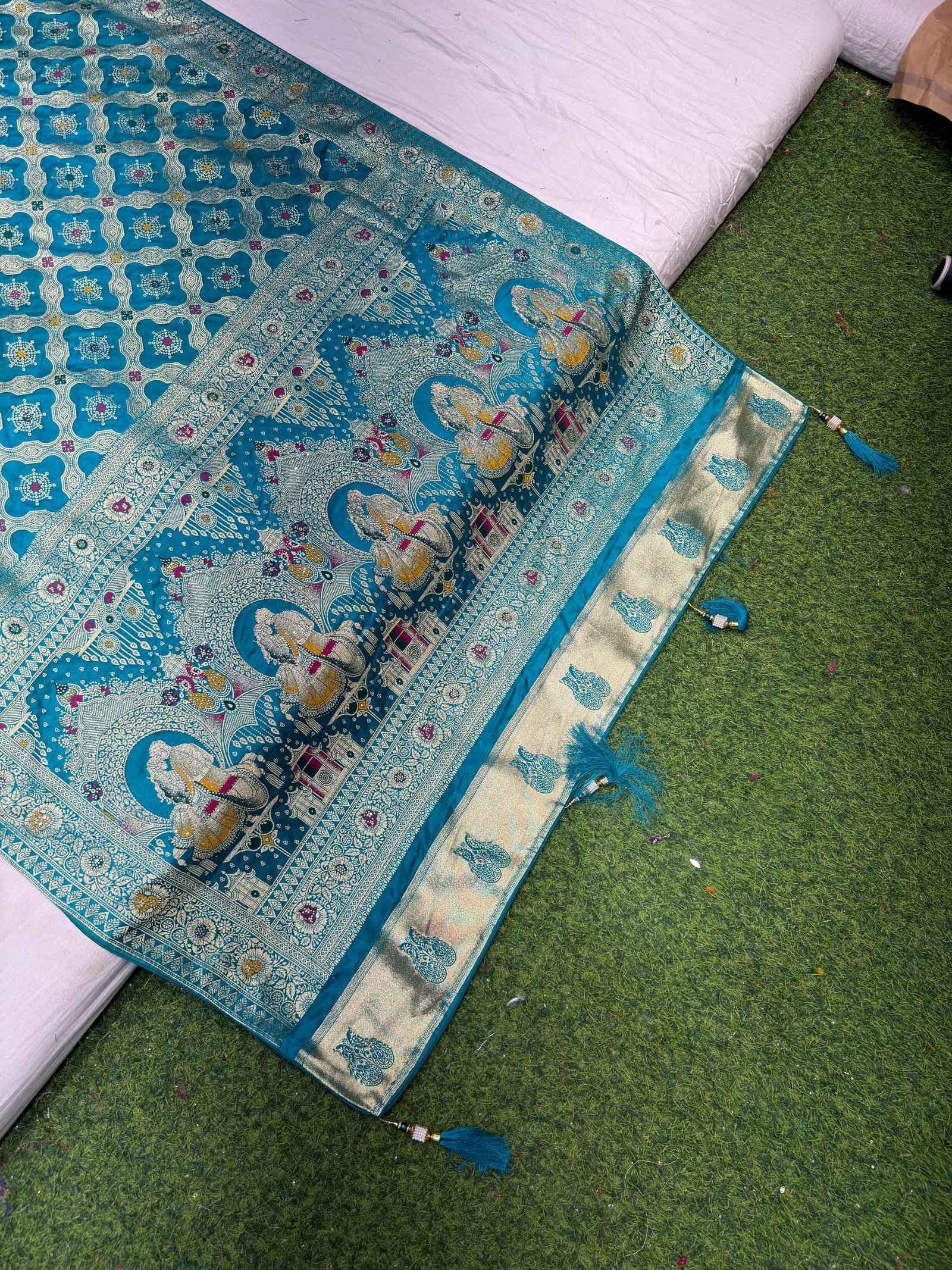 Gaji Satin Silk Saree With Jarkan image 5