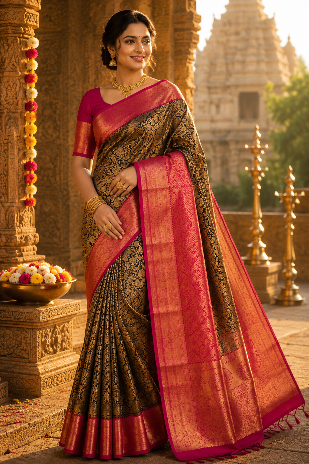5 Korvai Kanchi Semi Silk Sarees