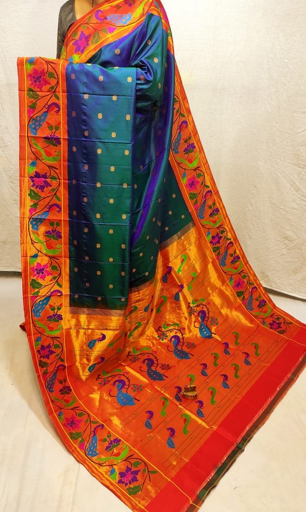 Brocade Paithani Pure Silk Saree image 8