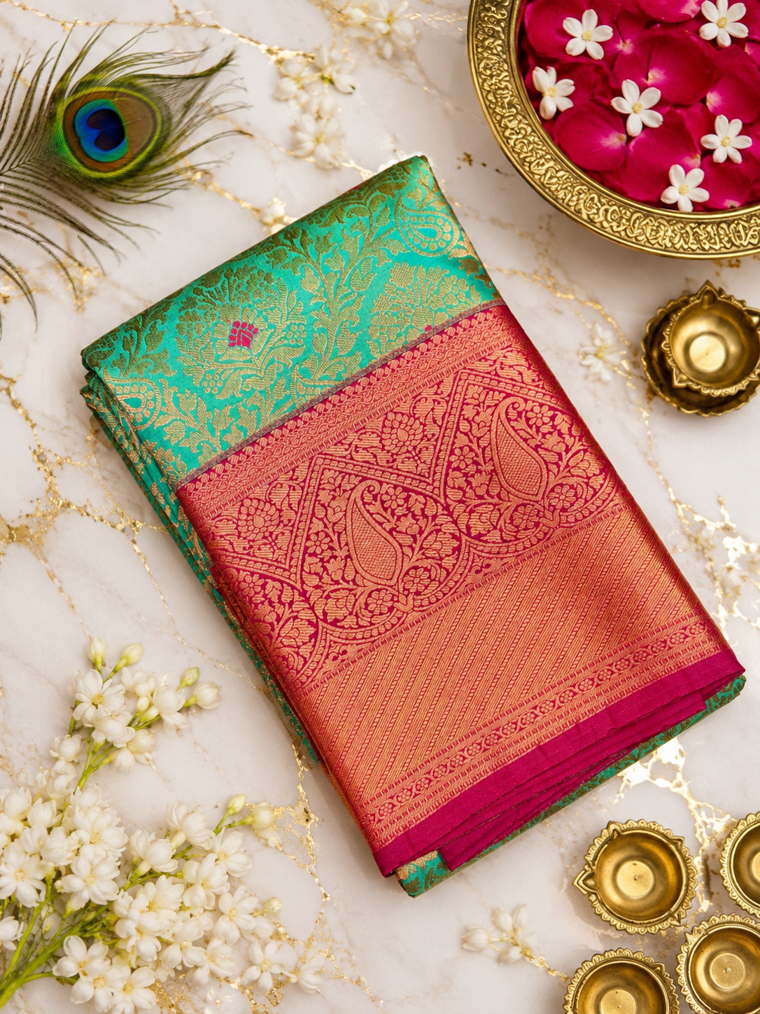 5 Korvai Kanchi Semi Silk Sarees image 18