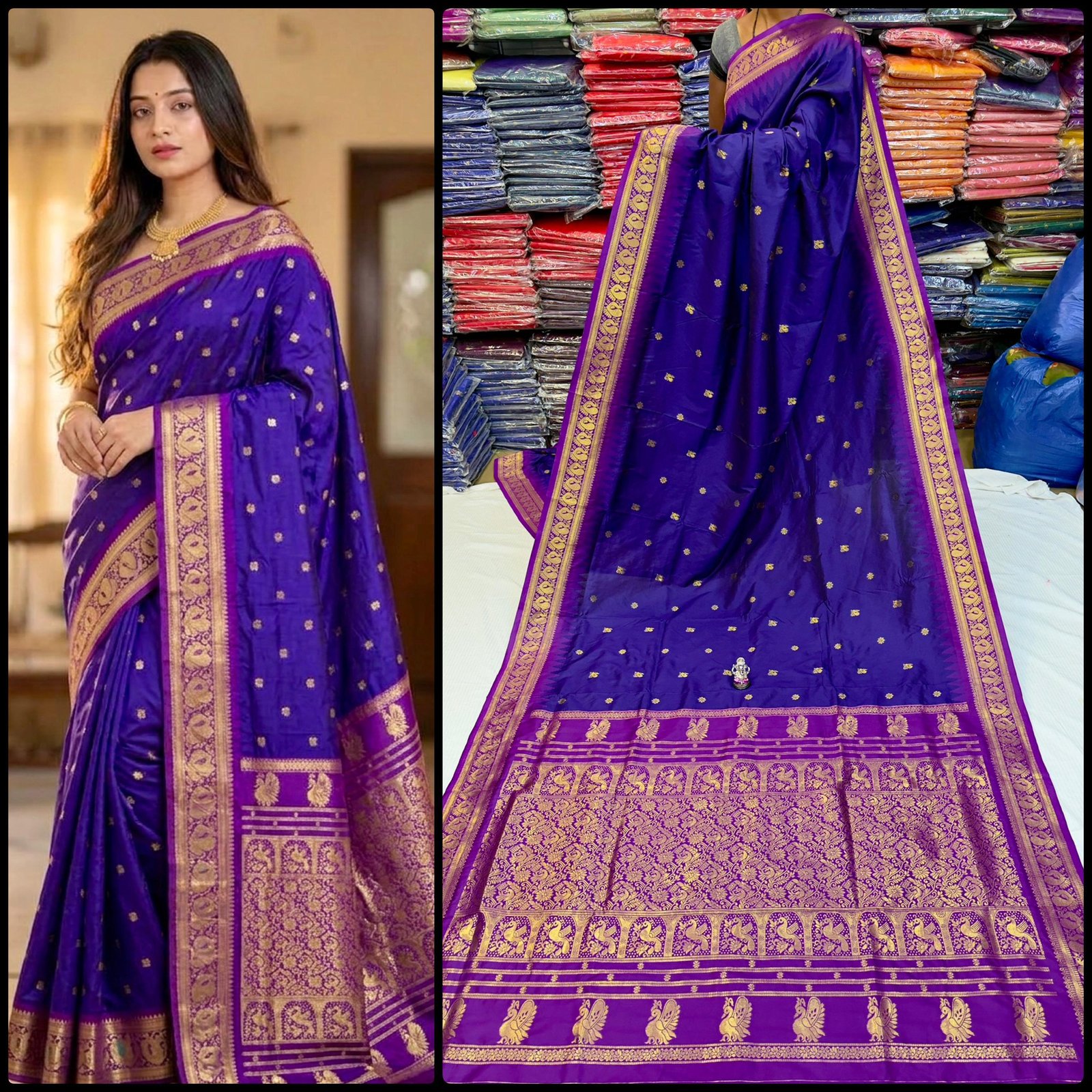 Half Silk Gadwaal Paithani image 20