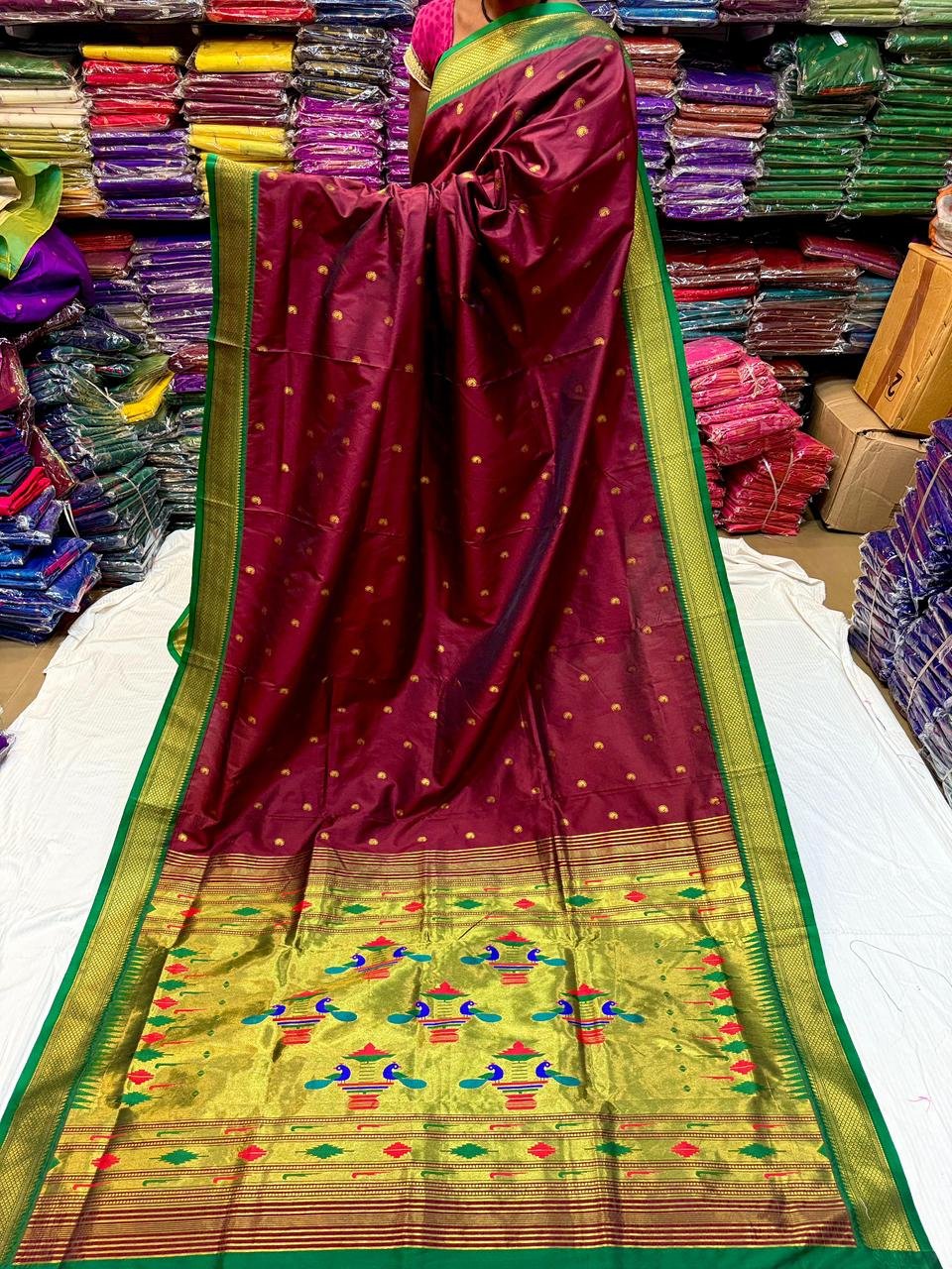 Yeola Double Pallu Semi Paithani image 19