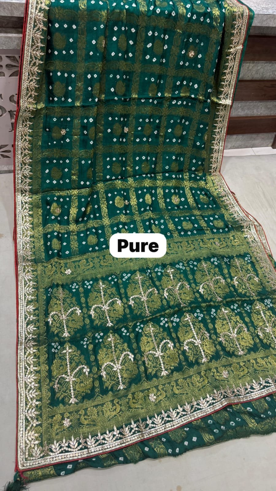 Pure HO Silk Handloom Silk Pure Bandhej Silk image 3
