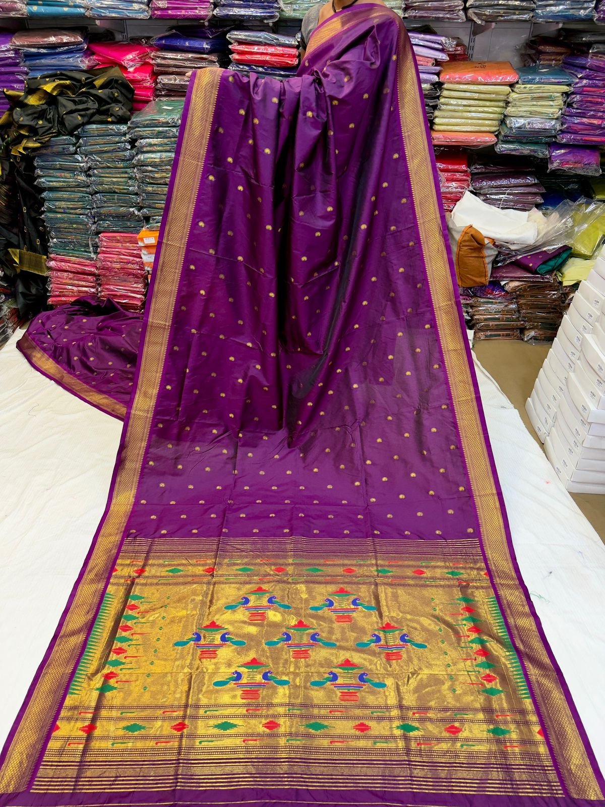Yeola Double Pallu Semi Paithani image 7