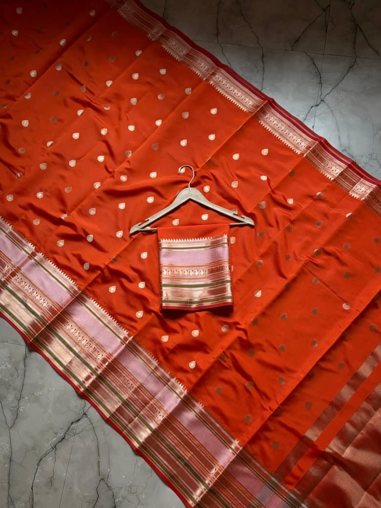 Banarasi Semi Kataan Silk Sarees image 9