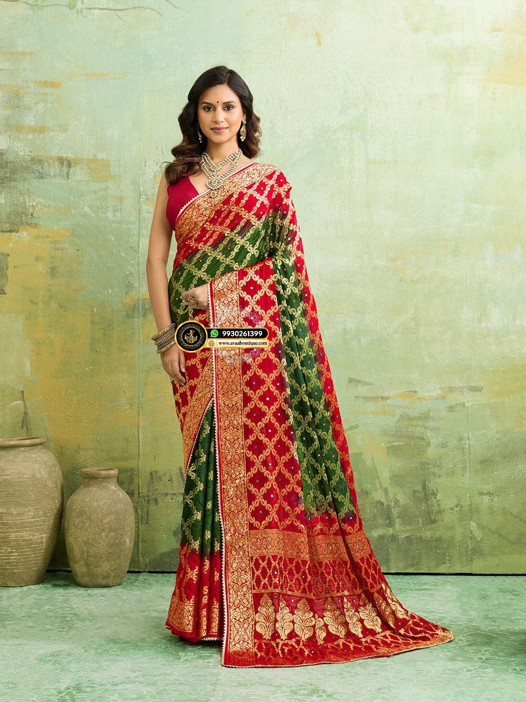Banarasi Silk With Heavy Zari Work Saree with Handwork (Dual color) image 9