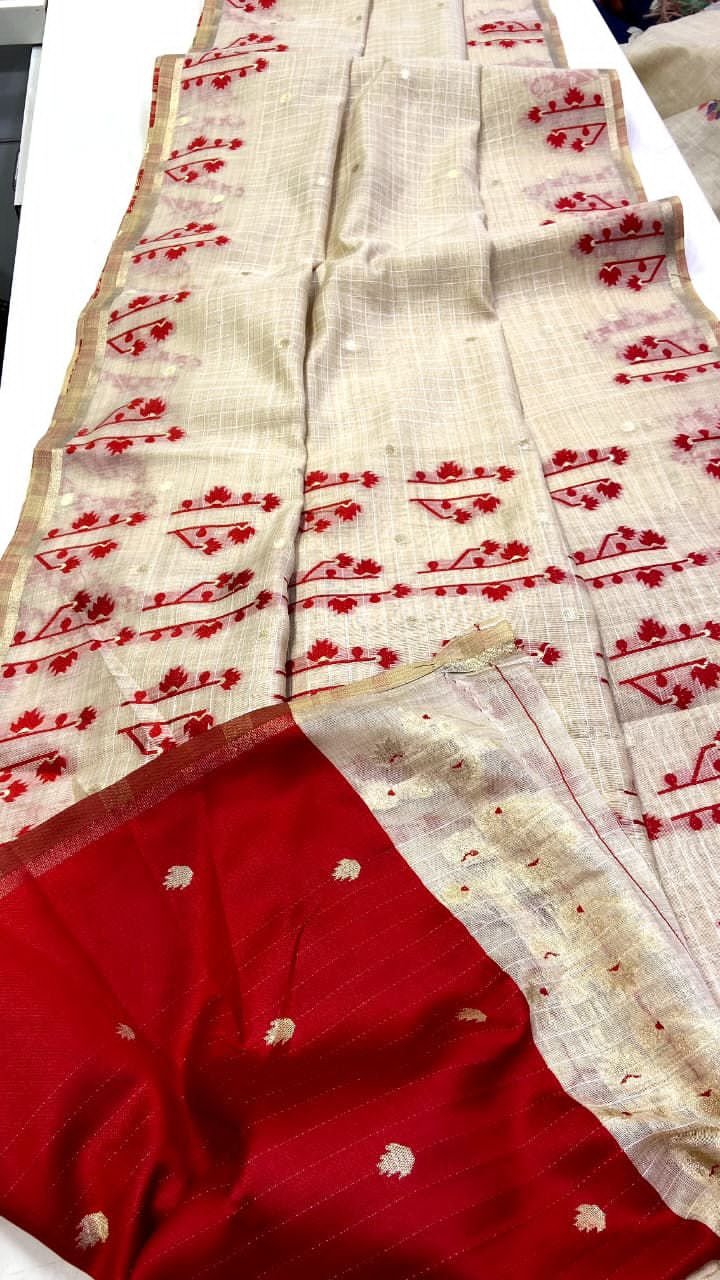 Khadi Cotton Feel Saree image 9