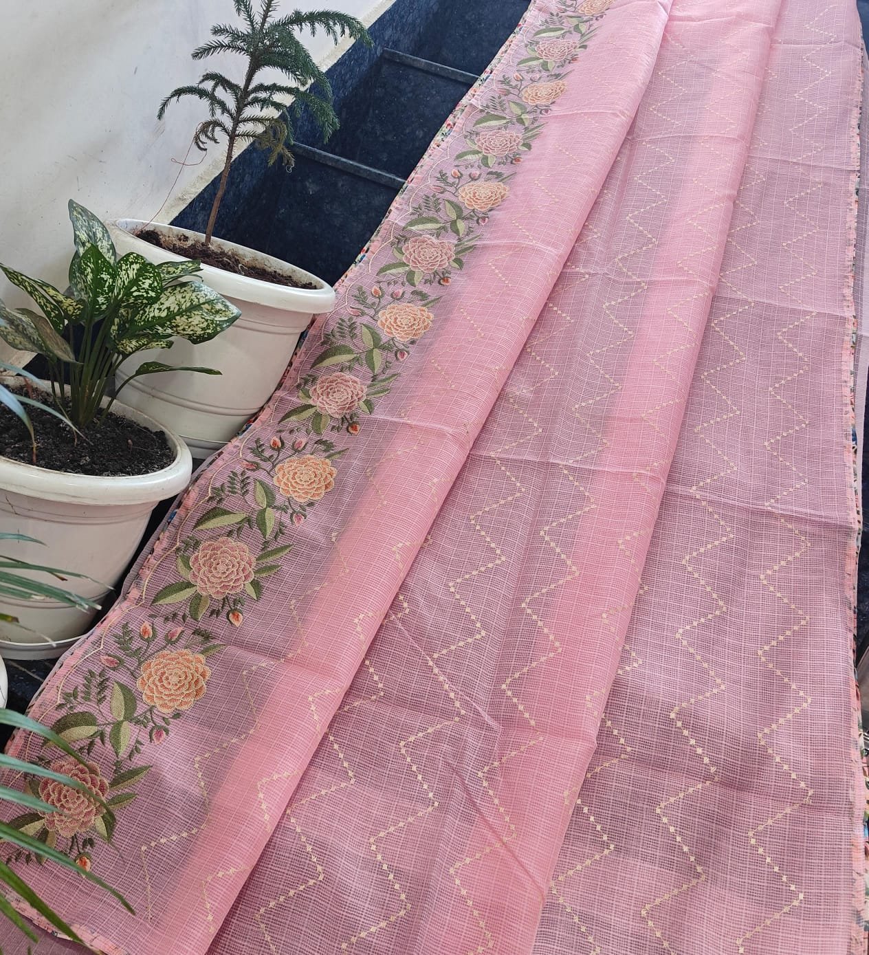 Kota Doria Saree – Embroidery Work image 11