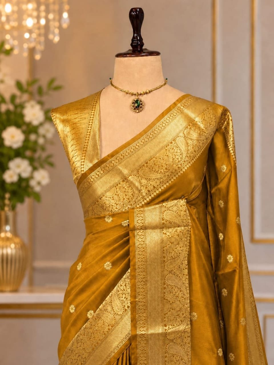 Party Wear Semi Kanjivaram Silk Sarees image 3