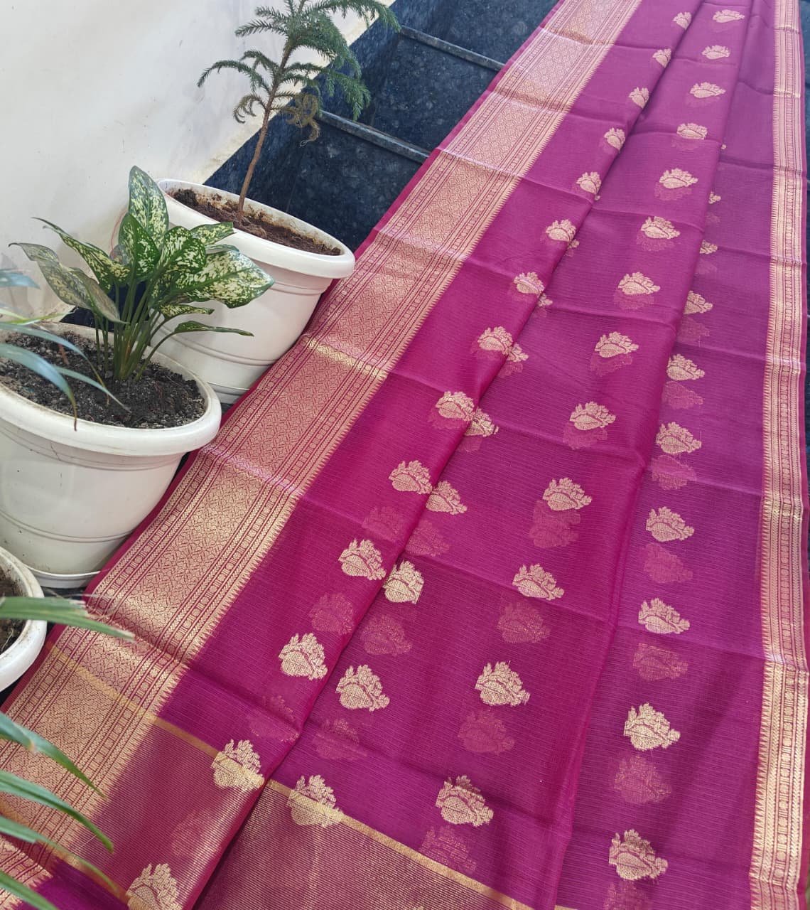 13 Kota Doria Weaving Saree image 11