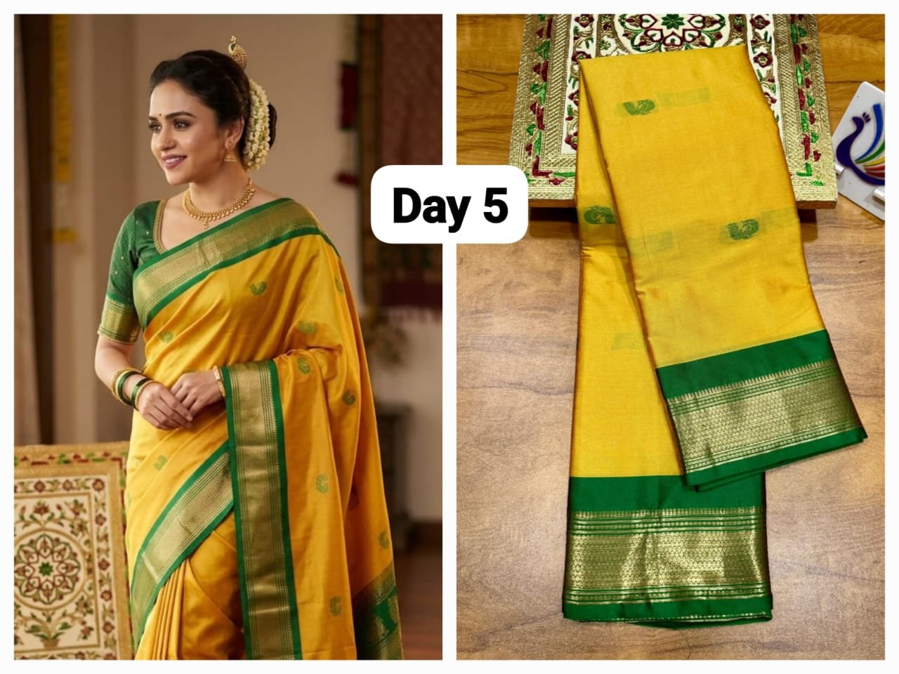 Traditional Kadiyal Paithani image 16