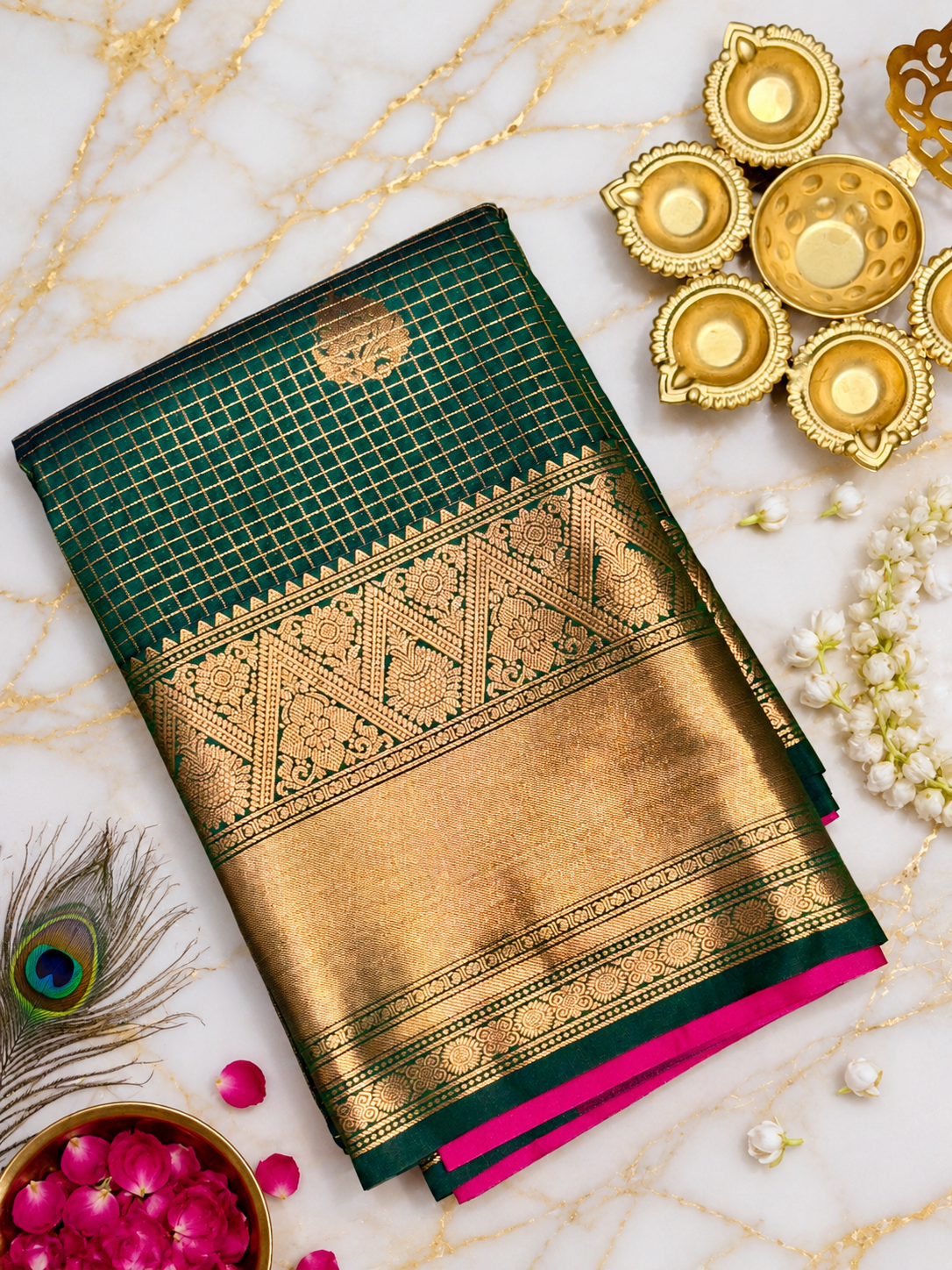 Korvai Kanchi Semi Silk Sarees image 6