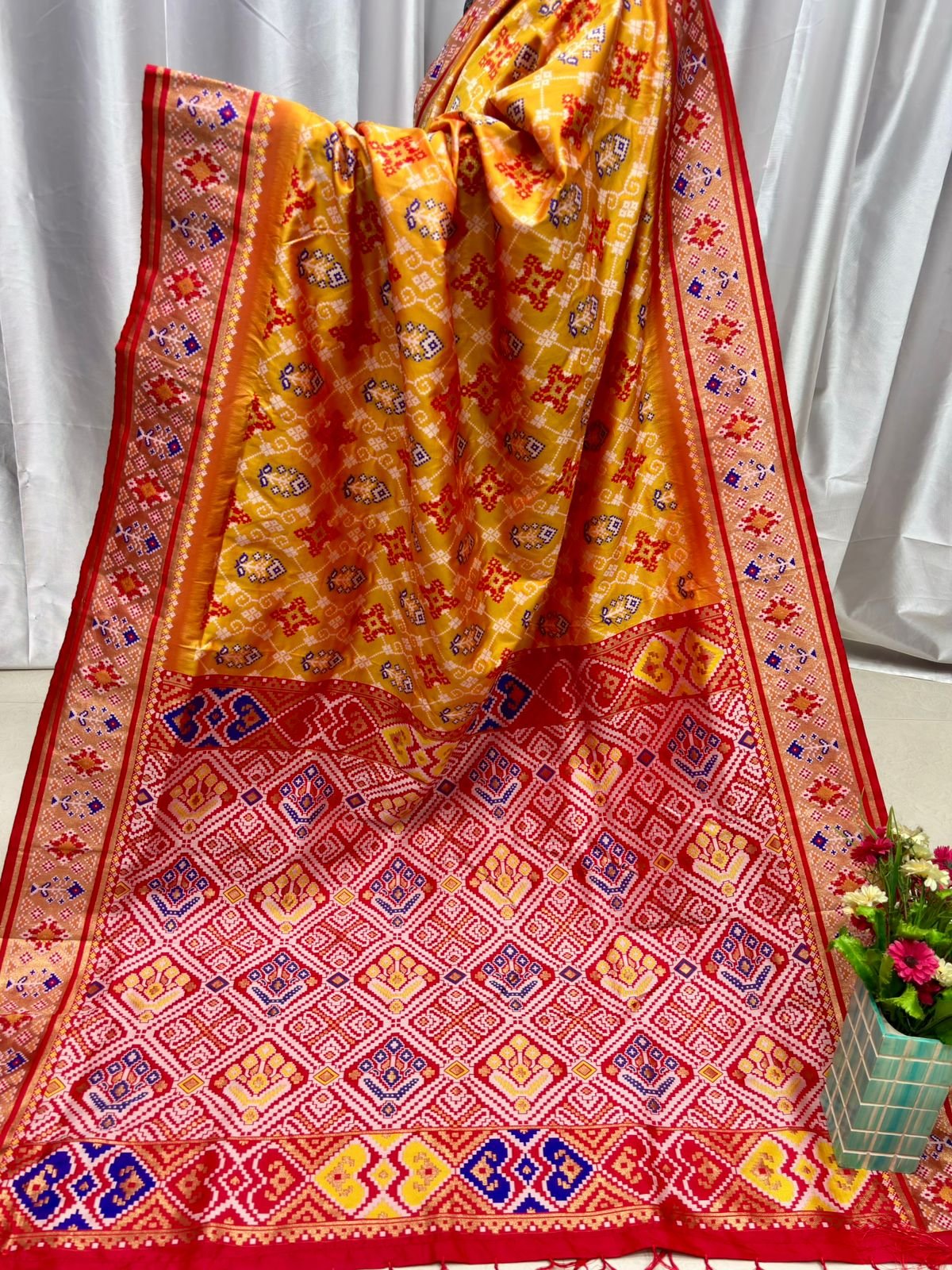 Patola Silk Saree With Paithani Touch image 16