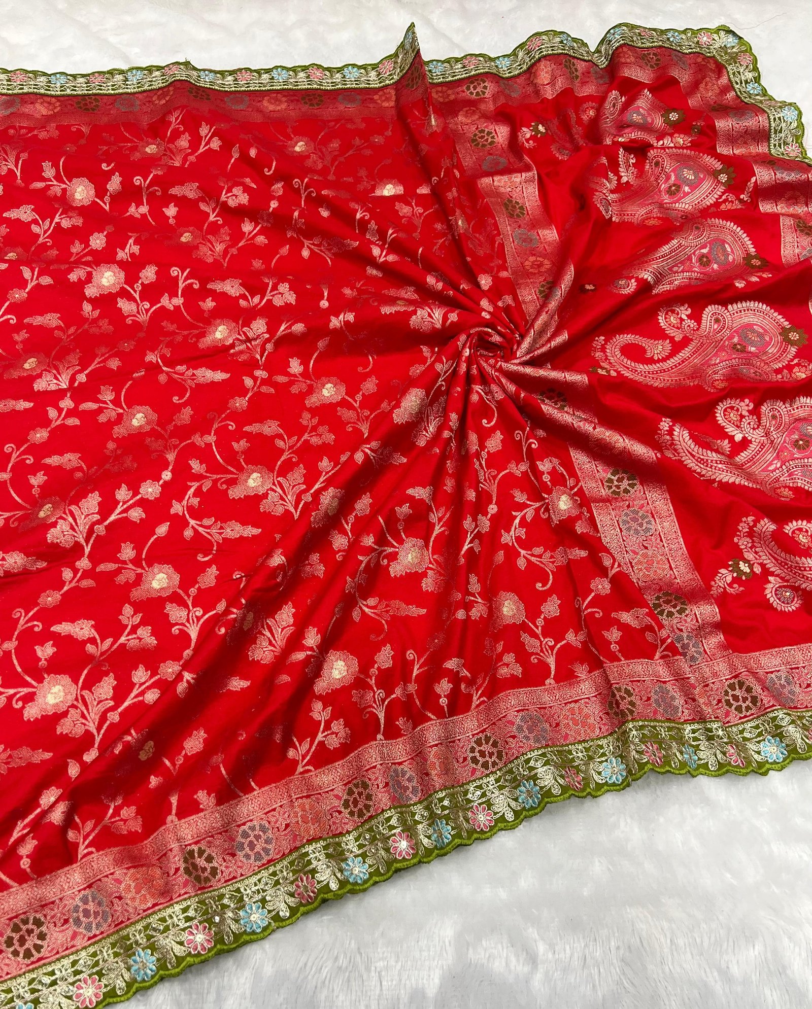 Pure Khaddi Crepe Georgette Meenakari Weaving image 6