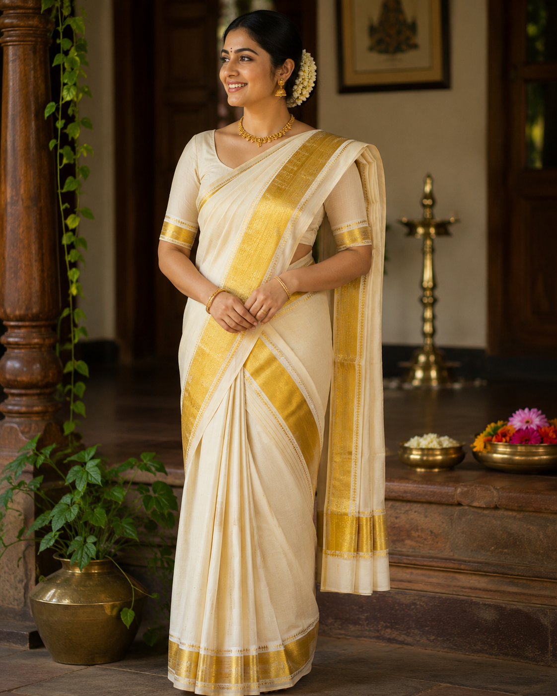 Kerala Kasavu Set Mundu Cotton