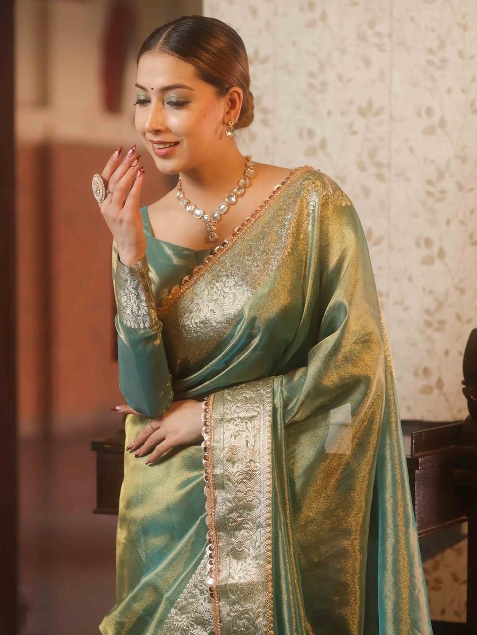 6 Banarasi Tissue Silk image 10