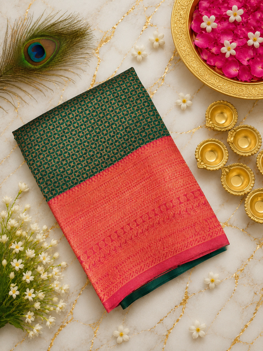 8 Korvai Kanchi Semi Silk Sarees image 3