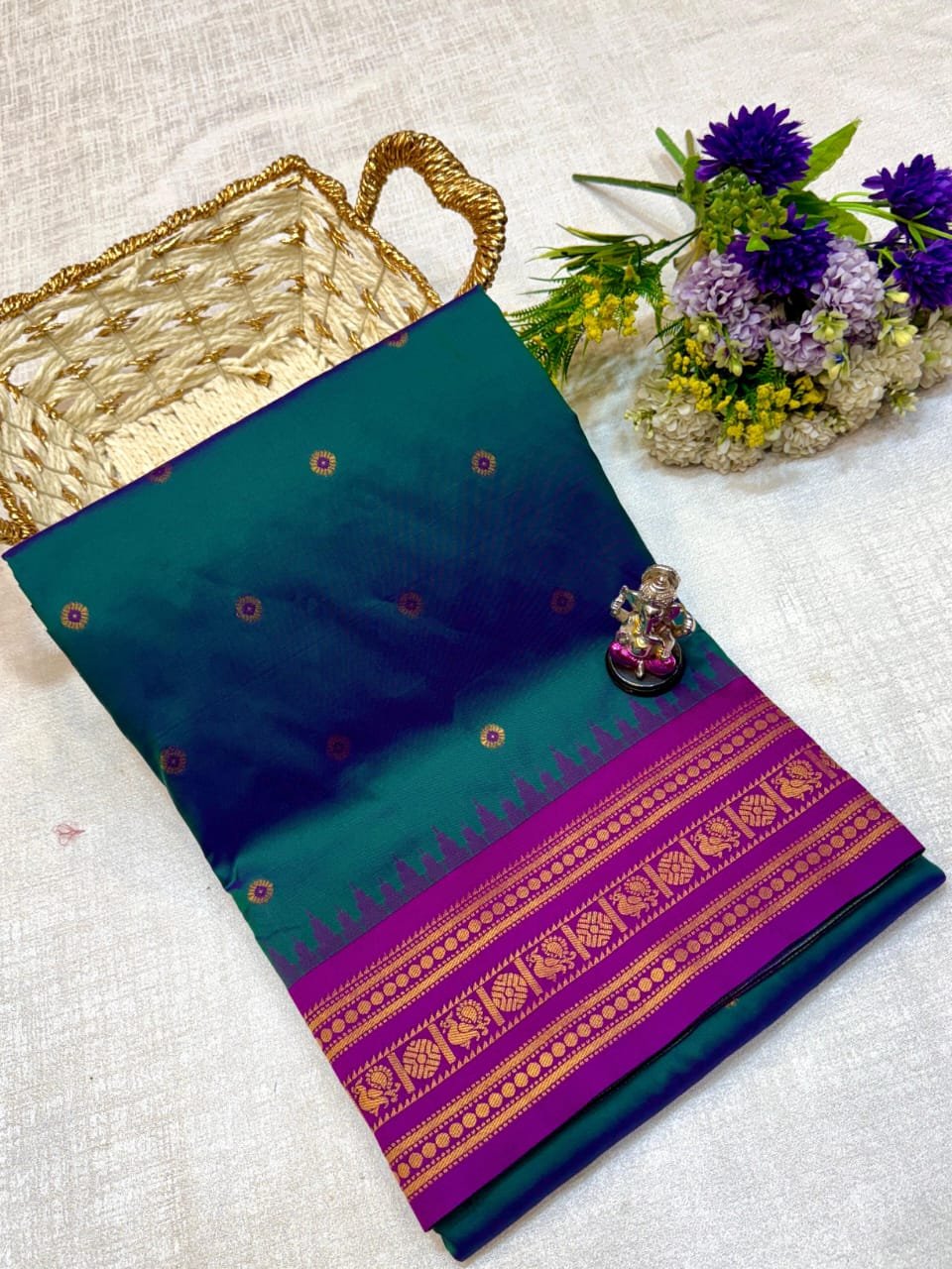 Half Silk South Indian Paithani image 20
