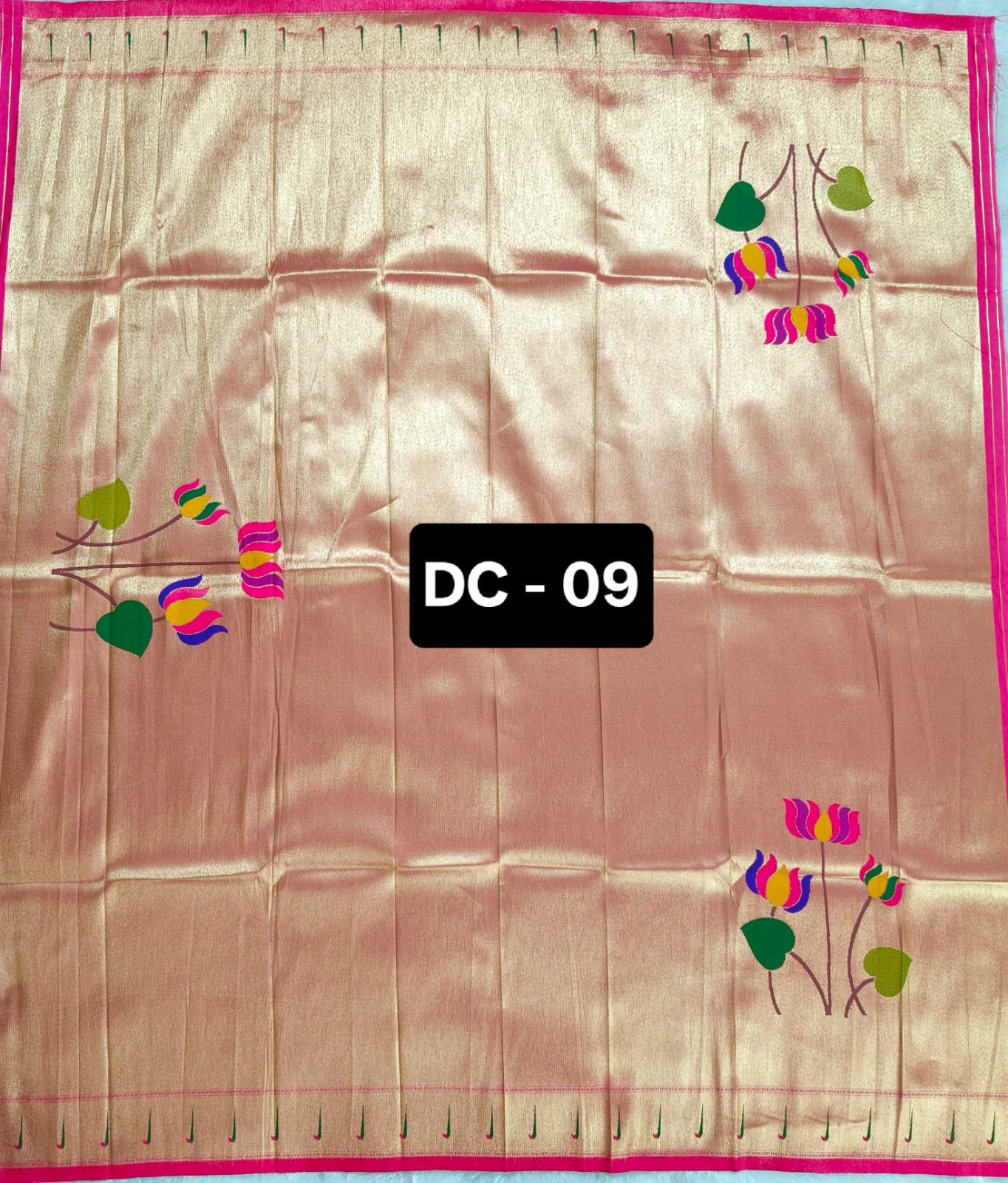 3 Paithani Blouse Piece Pink Border