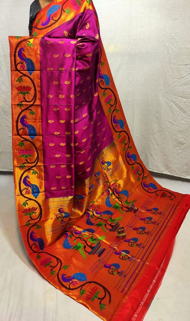 Brocade Paithani Pure Silk Saree image 6
