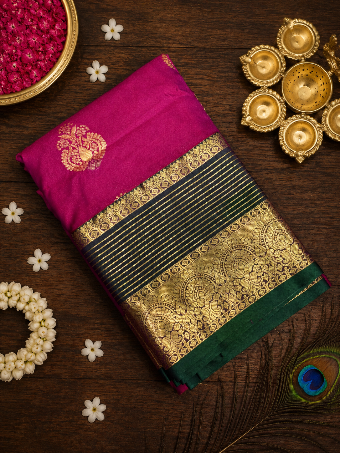 Dharmavaram Semi Silk Saree image 3