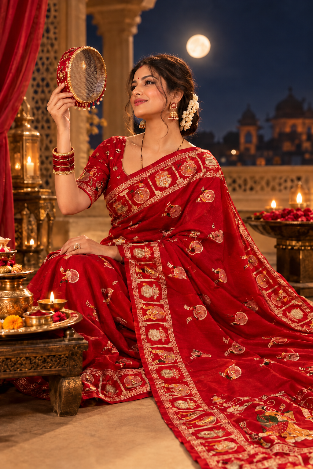 Ghungroo Karwachouth Sarees