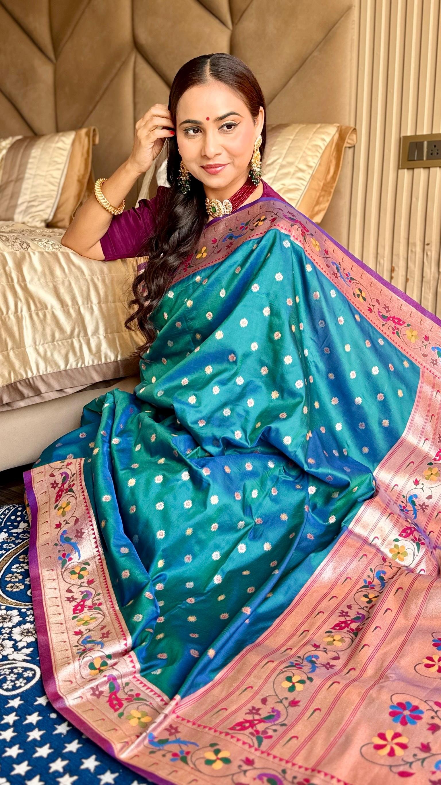 Kalanjali Paithani With Aari Work Blouse image 15