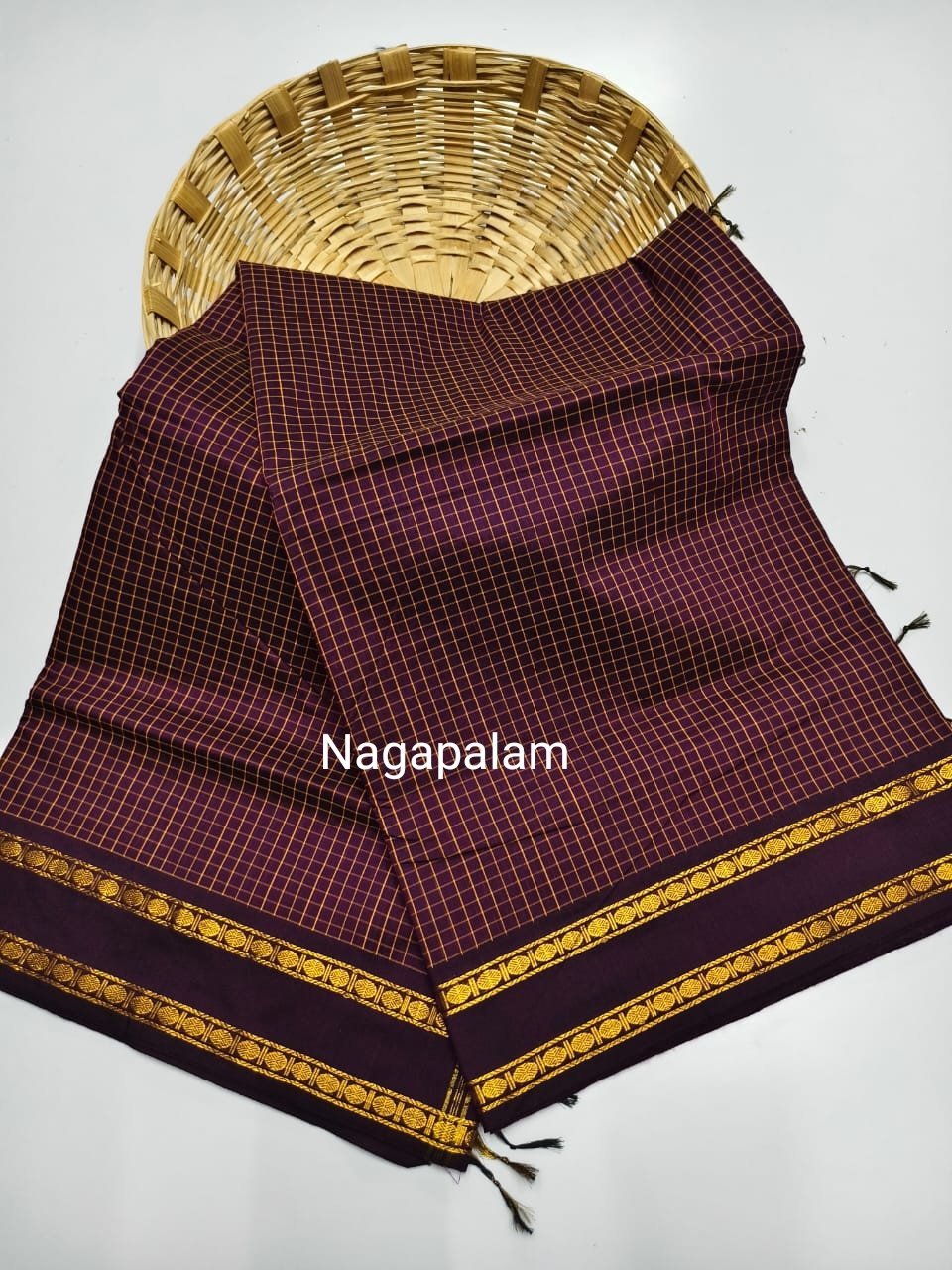 Mangalyam Checked Cotton Sarees image 16