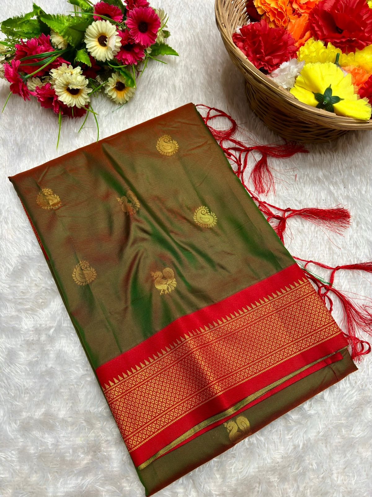 Mango Kadiyal Paithani image 11