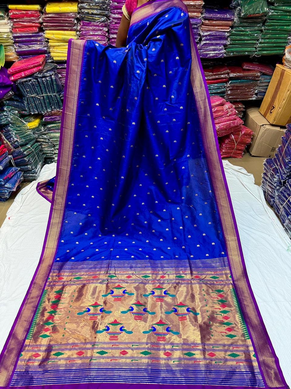 Yeola Double Pallu Semi Paithani image 26