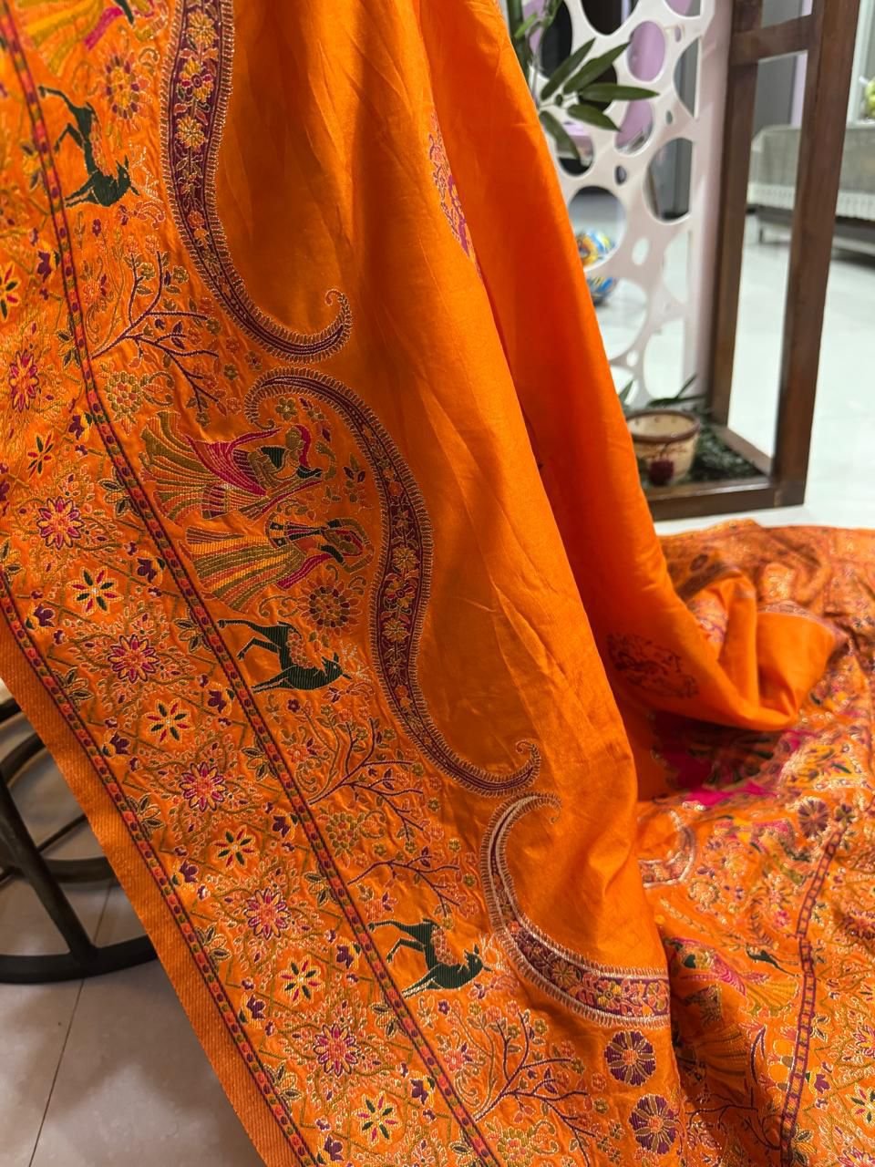 3 Pure n Soft Rajwadi Pashmina Silk Weaving Saree image 2
