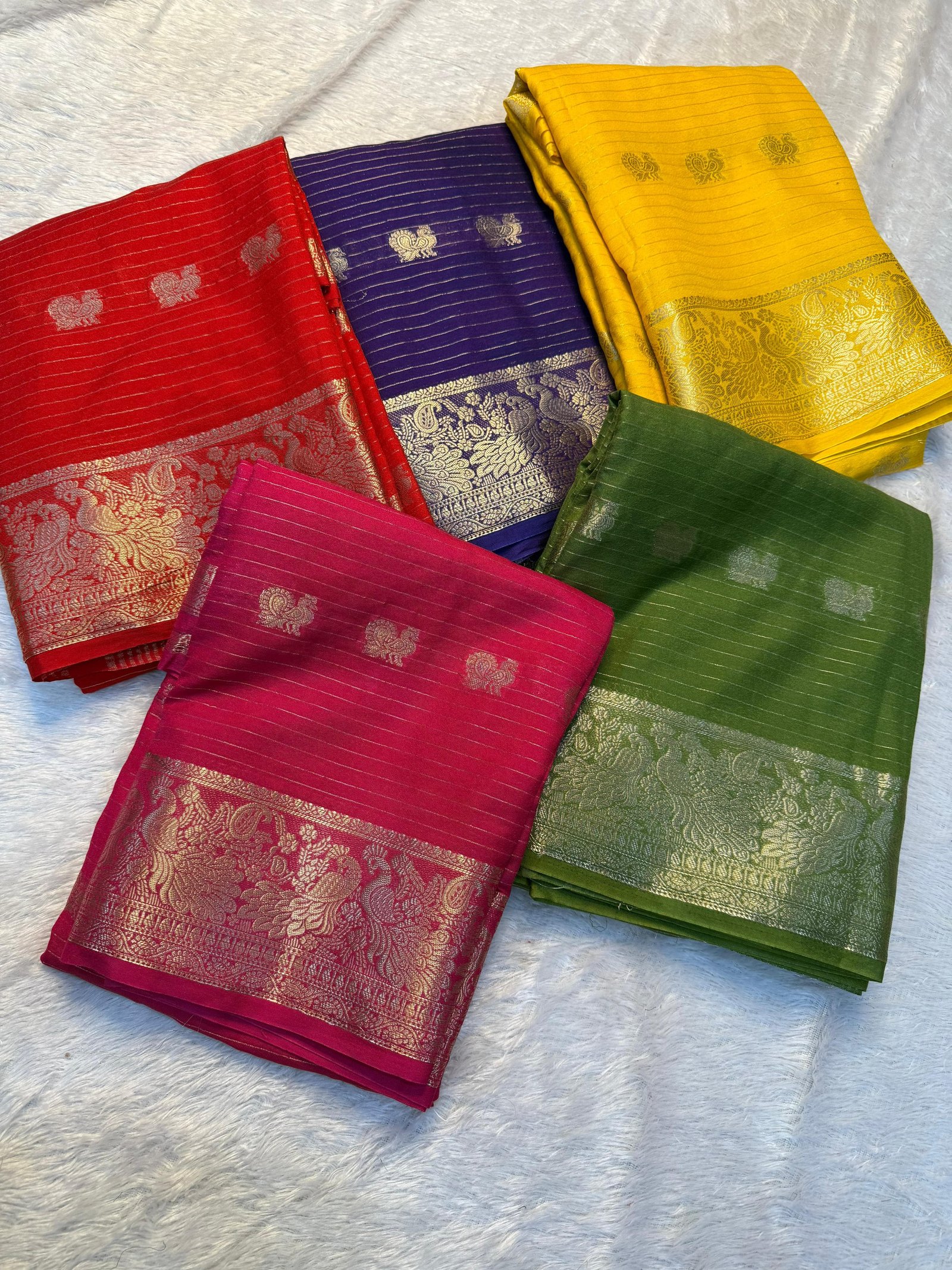Pure viscose dola silk sarees image 2