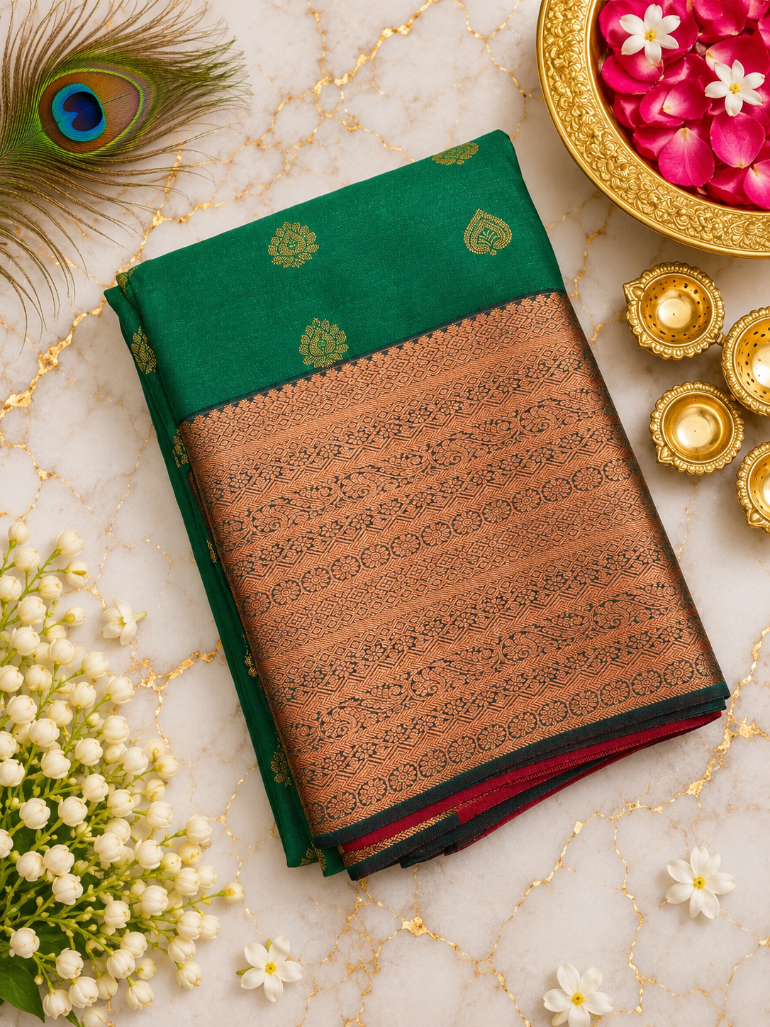 7 Korvai Kanchi Semi Silk Sarees image 6