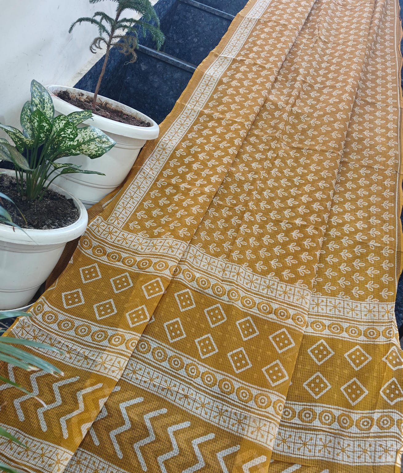 14 Pure Kota Doria Saree Indigo Print image 12