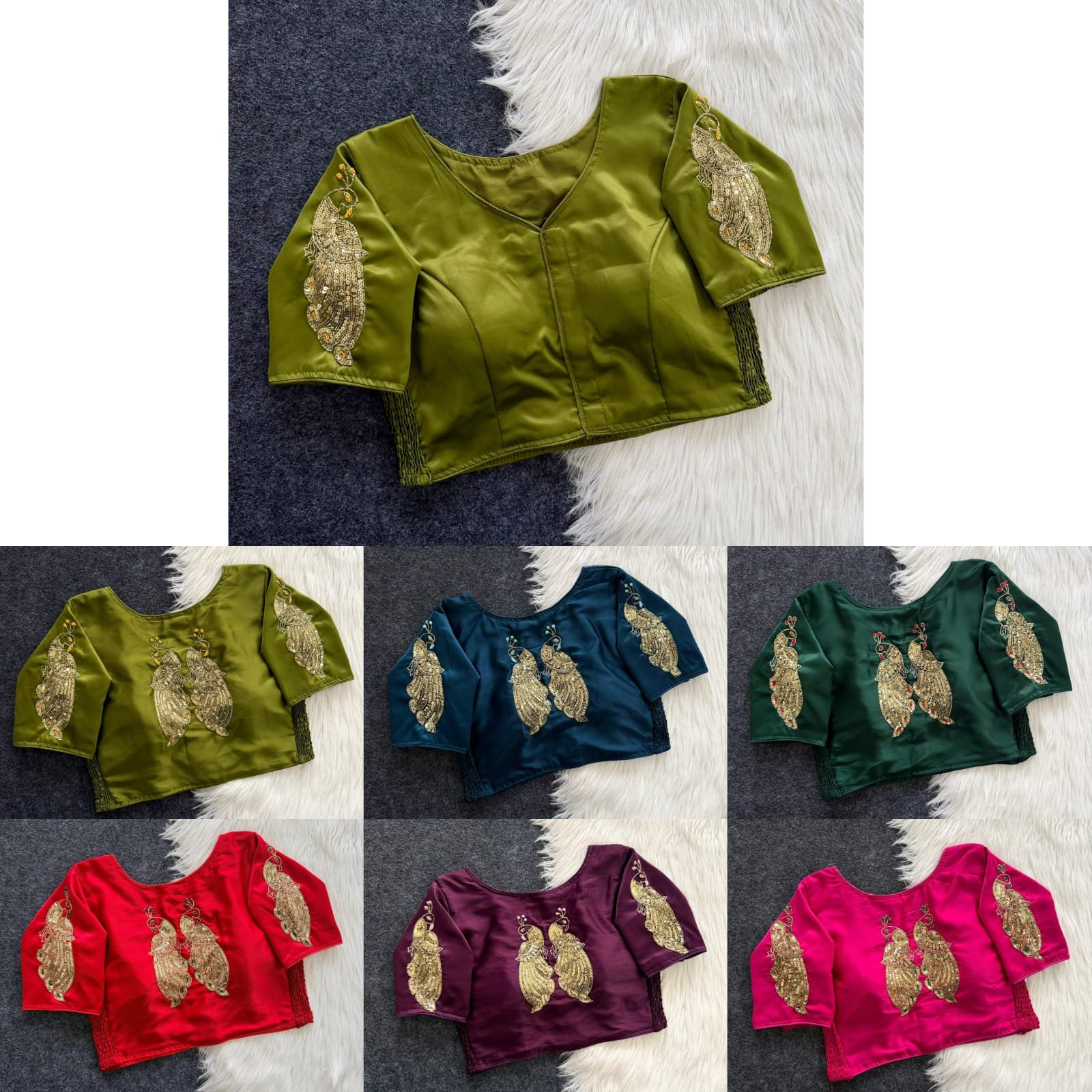 Zardosi Embroidery Readymade  Blouse with Elastic image 9