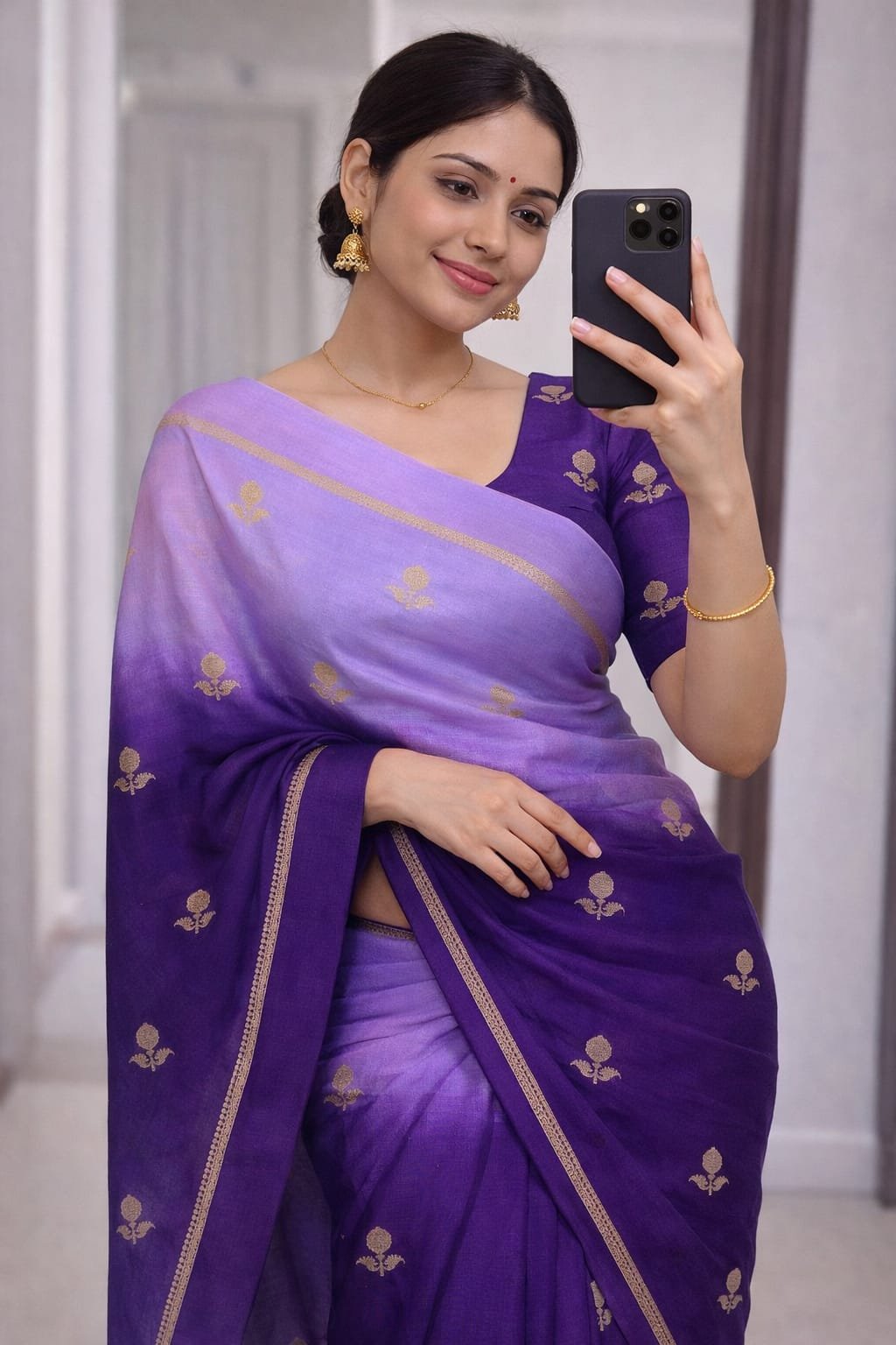 Pure soft Viscose Khadi silk fabric with satin border image 16