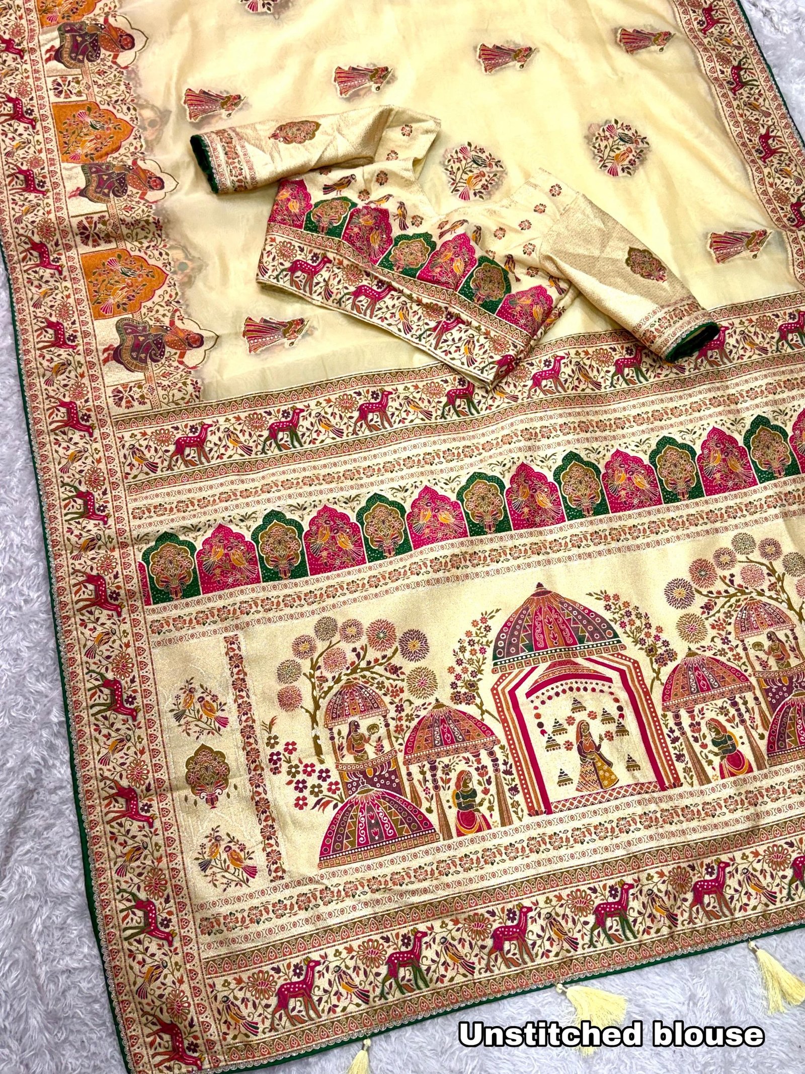 Pure organza jaquard saree image 6