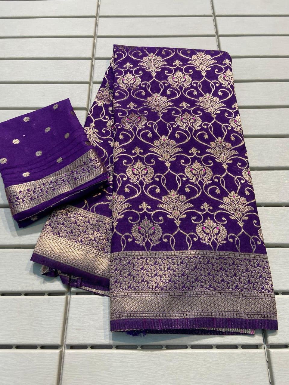 Pure Crepe Khaddi Silk Saree