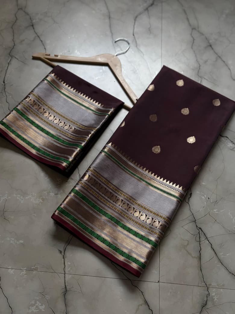 Banarasi Semi Kataan Silk Sarees image 4