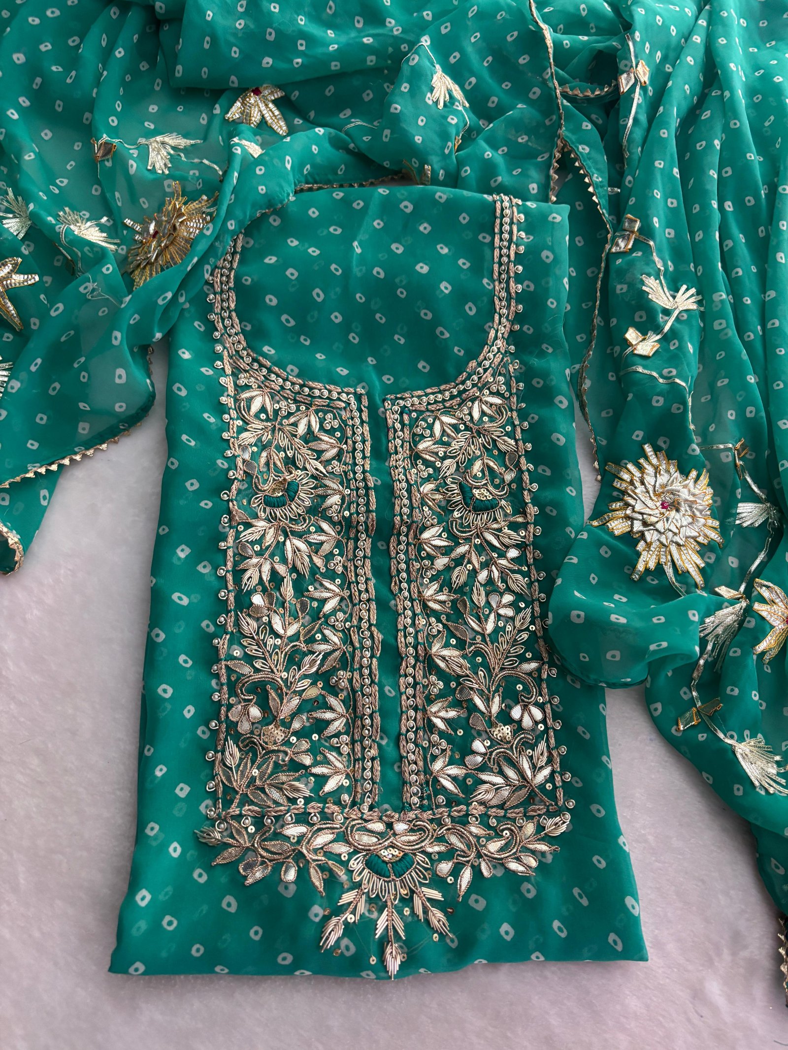 Bandhani Handwork Dress Material image 2
