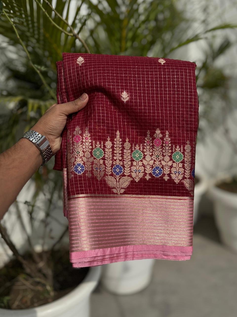 2 Banarasi Dybal Dupion Silk image 9