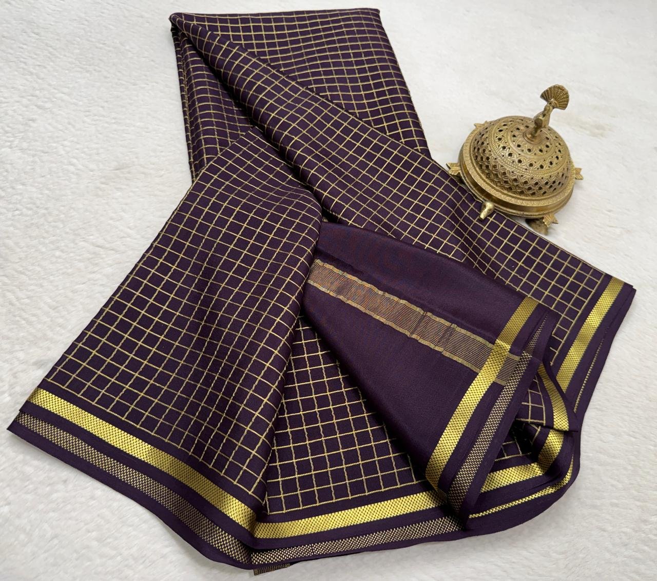 Pure Mysore Checks Sarees image 2