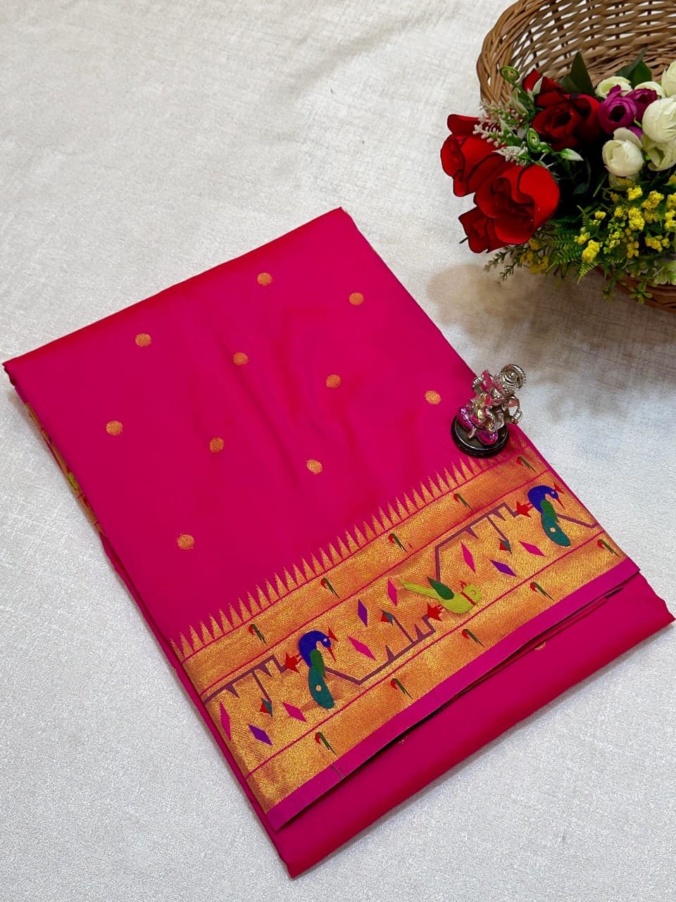 Mor Popat Brocade Paithani image 14