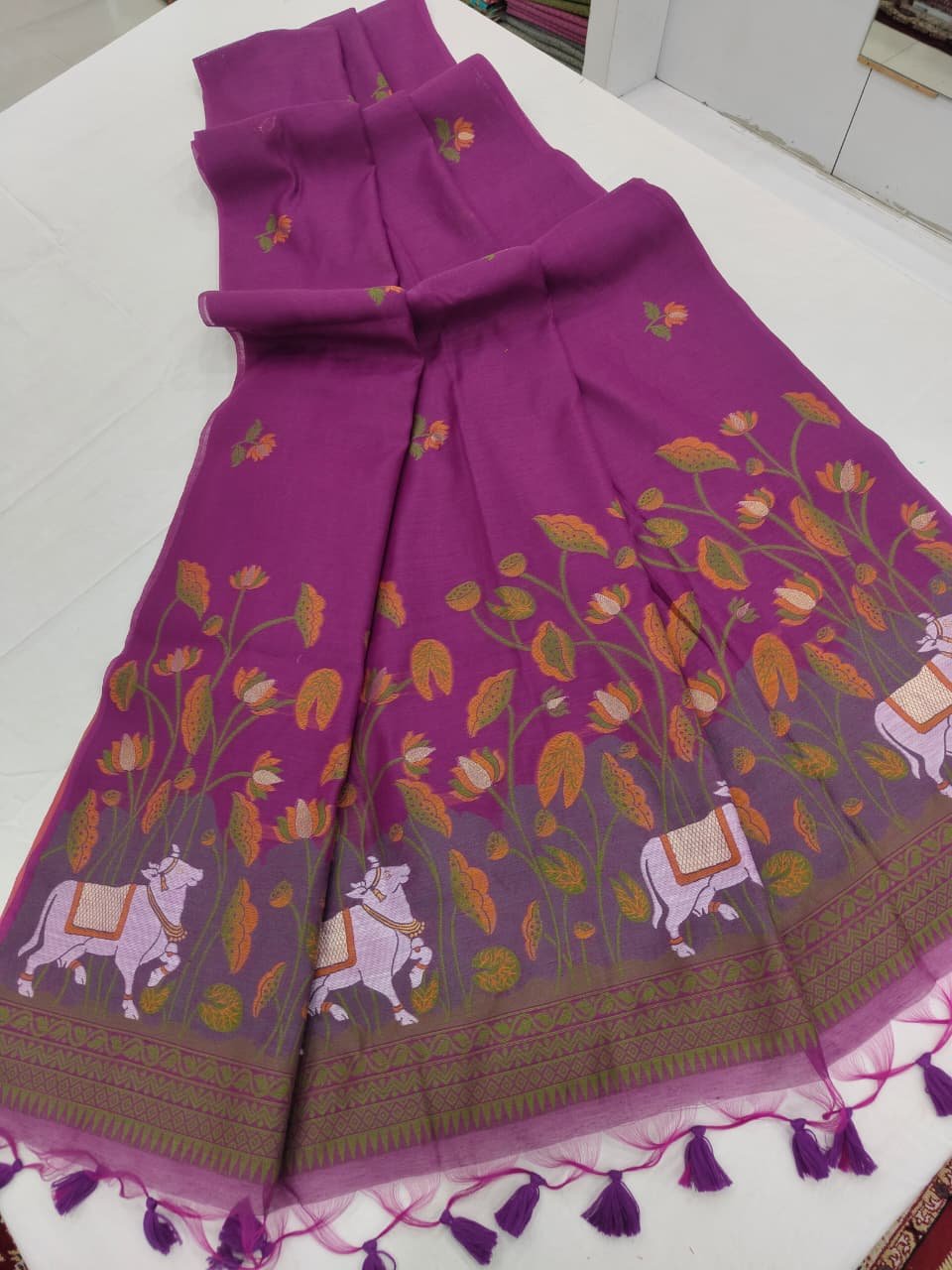 Muga Cotton Saree image 5
