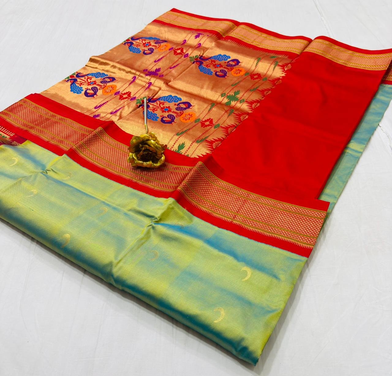 Chandrakor Paithani Pure Silk image 13