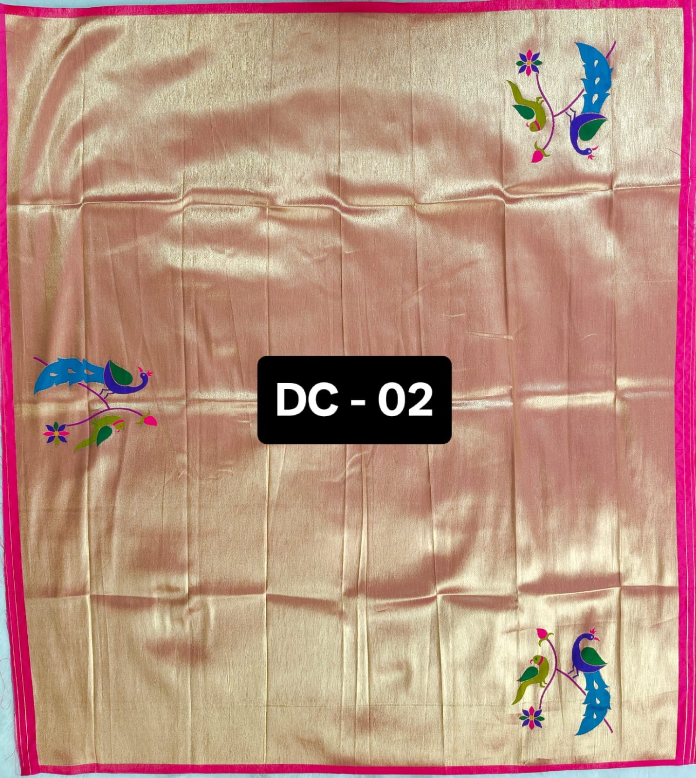 14 Paithani Blouse Piece Pink Border