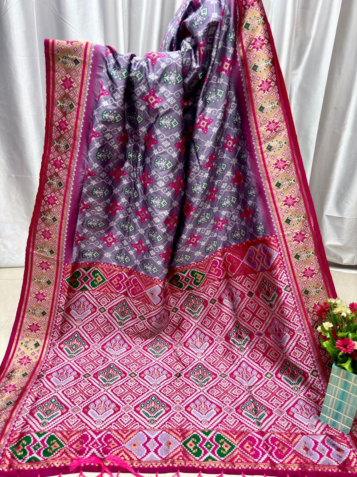 Patola Silk Saree With Paithani Touch image 5
