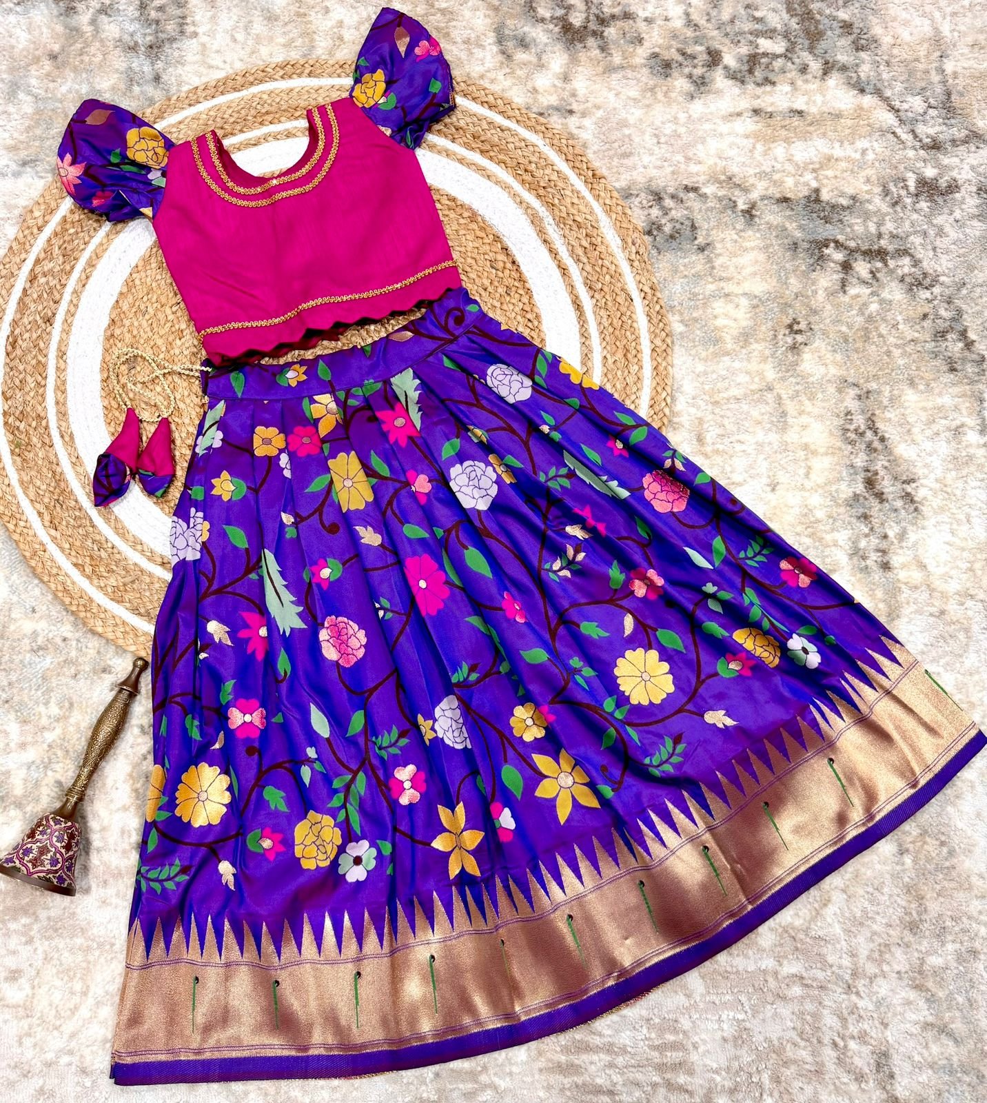 Paithani Kids Lehenga Choli image 15